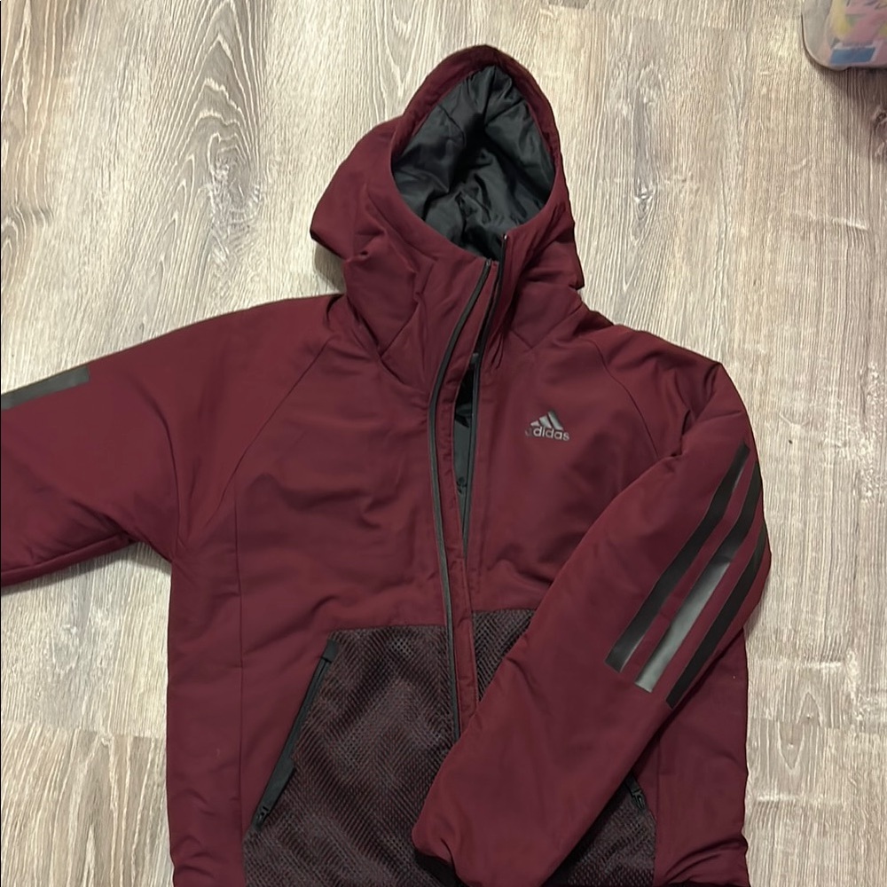 Adidas Maroon Hooded Jacket